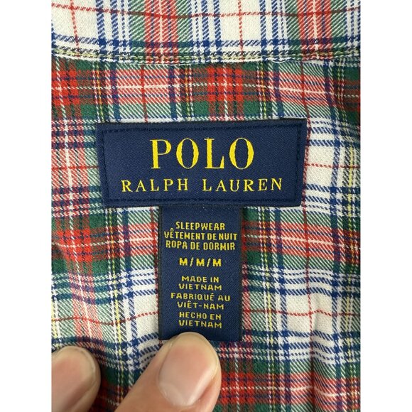 NWOT POLO RALPH LAUREN Sleepwear Mens Medium Red Tartan Plaid Pajama Set PJs $10 - Picture 4 of 16